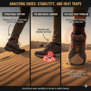 should we wear sandals or shoes in safari desert
