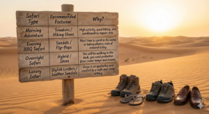 should we wear sandals or shoes in safari desert