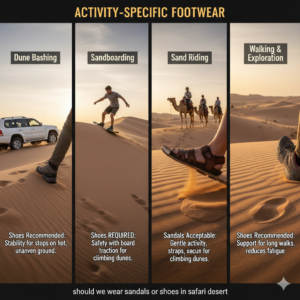 should we wear sandals or shoes in safari desert