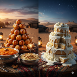 Can I request a special cake for a birthday during a desert safari?